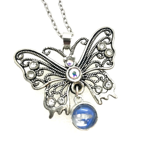 Necklace Butterfly handmade 12mm snap SN12 - Picture 1 of 4